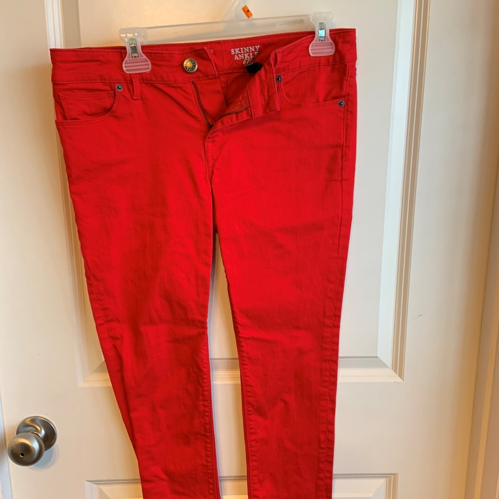 The Limited Size 6 Red Jeans Skinny leg